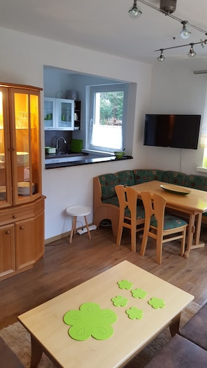 Fridge, microwave, oven, stovetop - House with private terrace, large garden and playground next to the forest (Bad Sachsa)