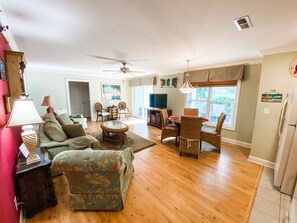 Smart TV, DVD player, table football, ping pong