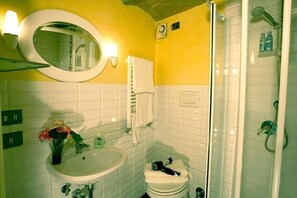 Regadera, secadora de cabello, bidet, toallas 
