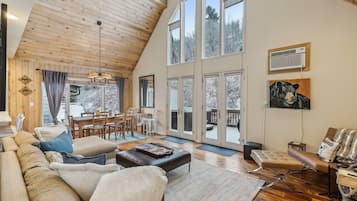 TV, fireplace, DVD player, video library