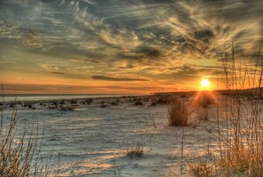 On the beach, sun-loungers - GULF FRONT - Private Pool, Boardwalk, & Elevator, Decks Galore, Pets Welcome (Port St. Joe)