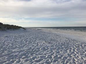 Beach nearby, sun loungers