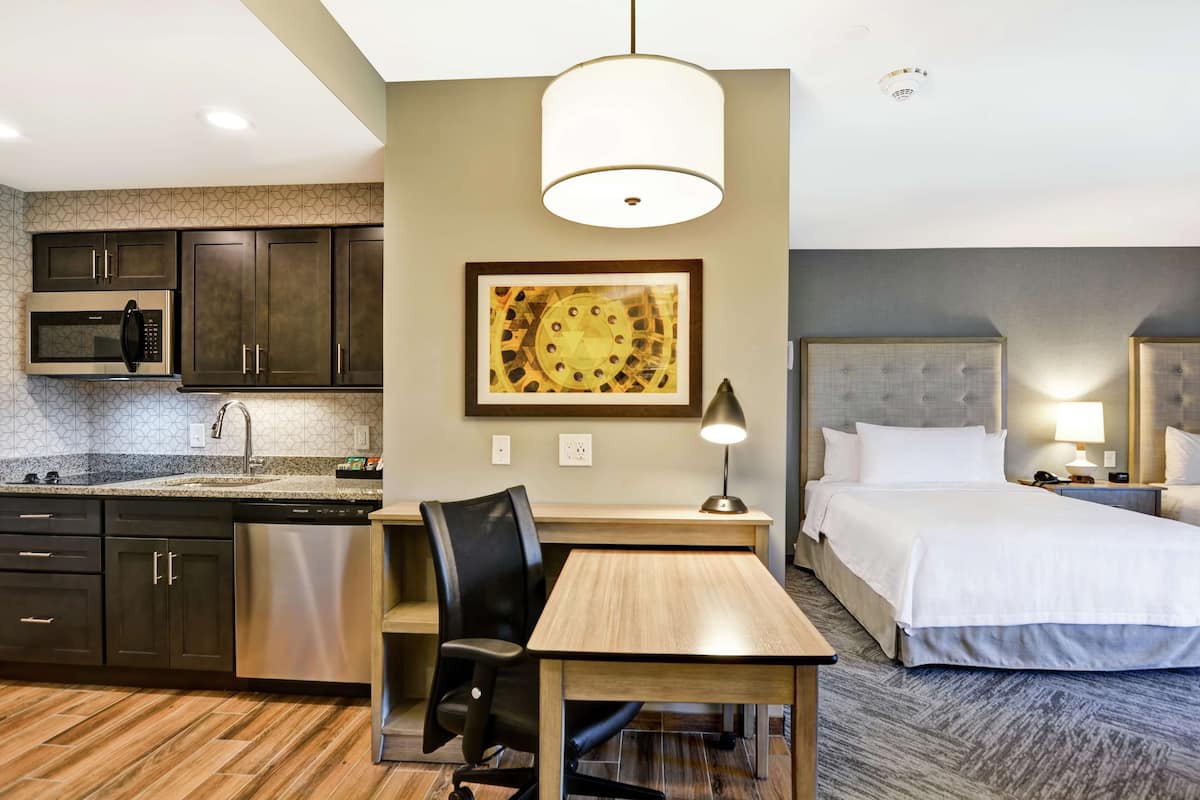 Studio, 2 Queen Beds, Non Smoking | In-room safe, desk, soundproofing, iron/ironing board