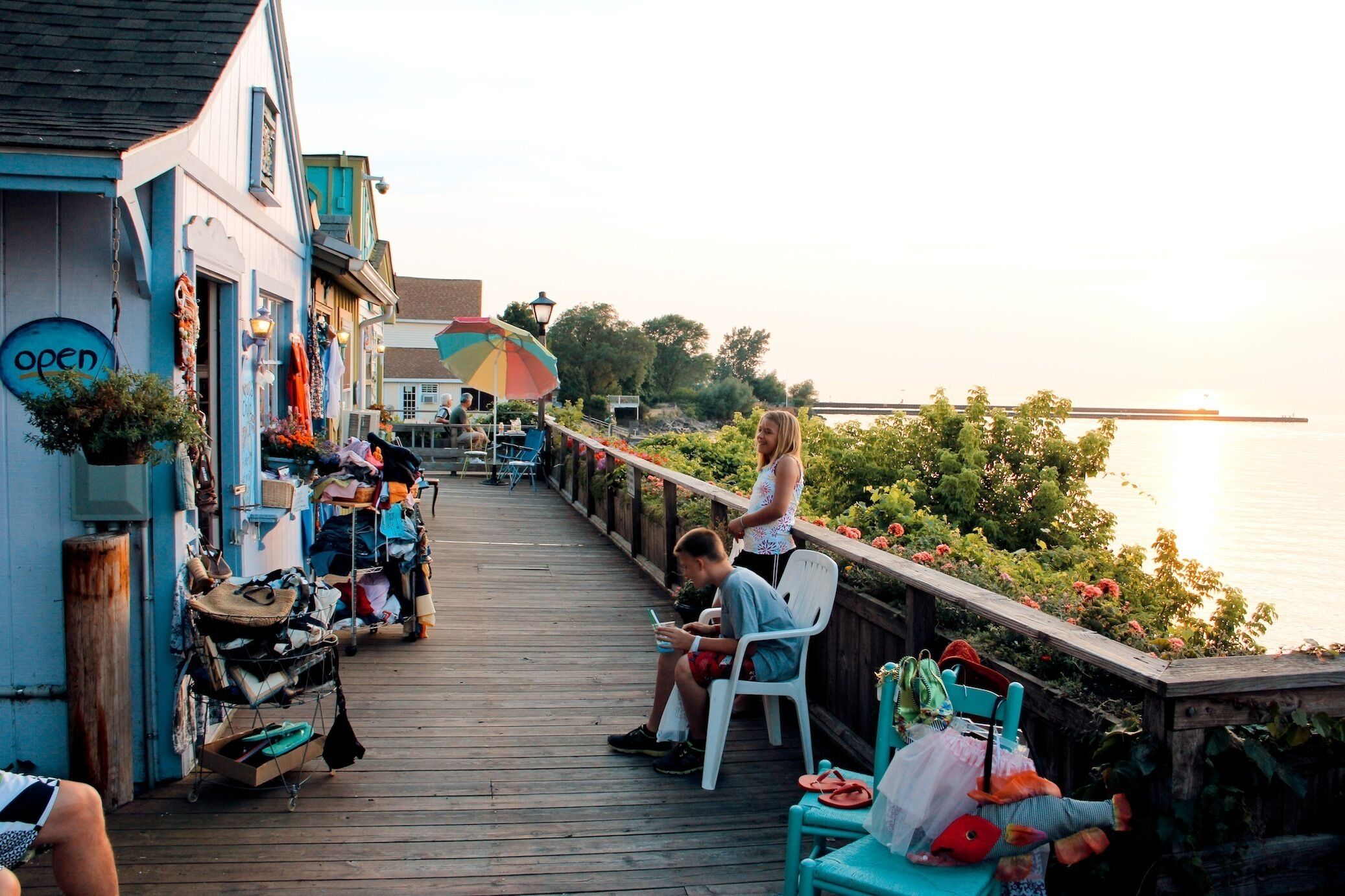 Take a walk to the lakefront shops in Olcott. 