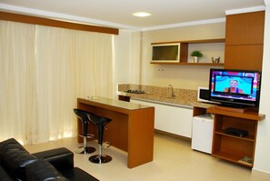 22-inch flat-screen TV with cable channels, pay movies