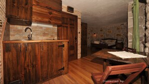 Design Apartment, 1 King Bed, Balcony, Partial Sea View | Private kitchenette | Fridge, stovetop, cookware/dishes/utensils - Una Apartments II - Adults only (Kotor)