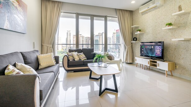 Superior Apartment, 3 Bedrooms, City View | Living area - Marc Residence KLCC Suites (Kuala Lumpur)
