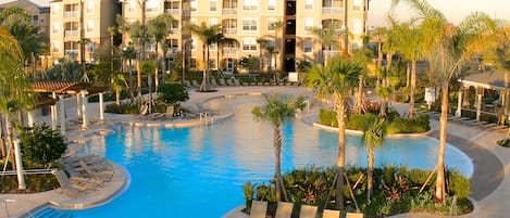 2 outdoor pools, open 8:00 AM to 10:00 PM, sun loungers