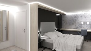 Ropa de cama hipoalergénica, escritorio y cortinas blackout