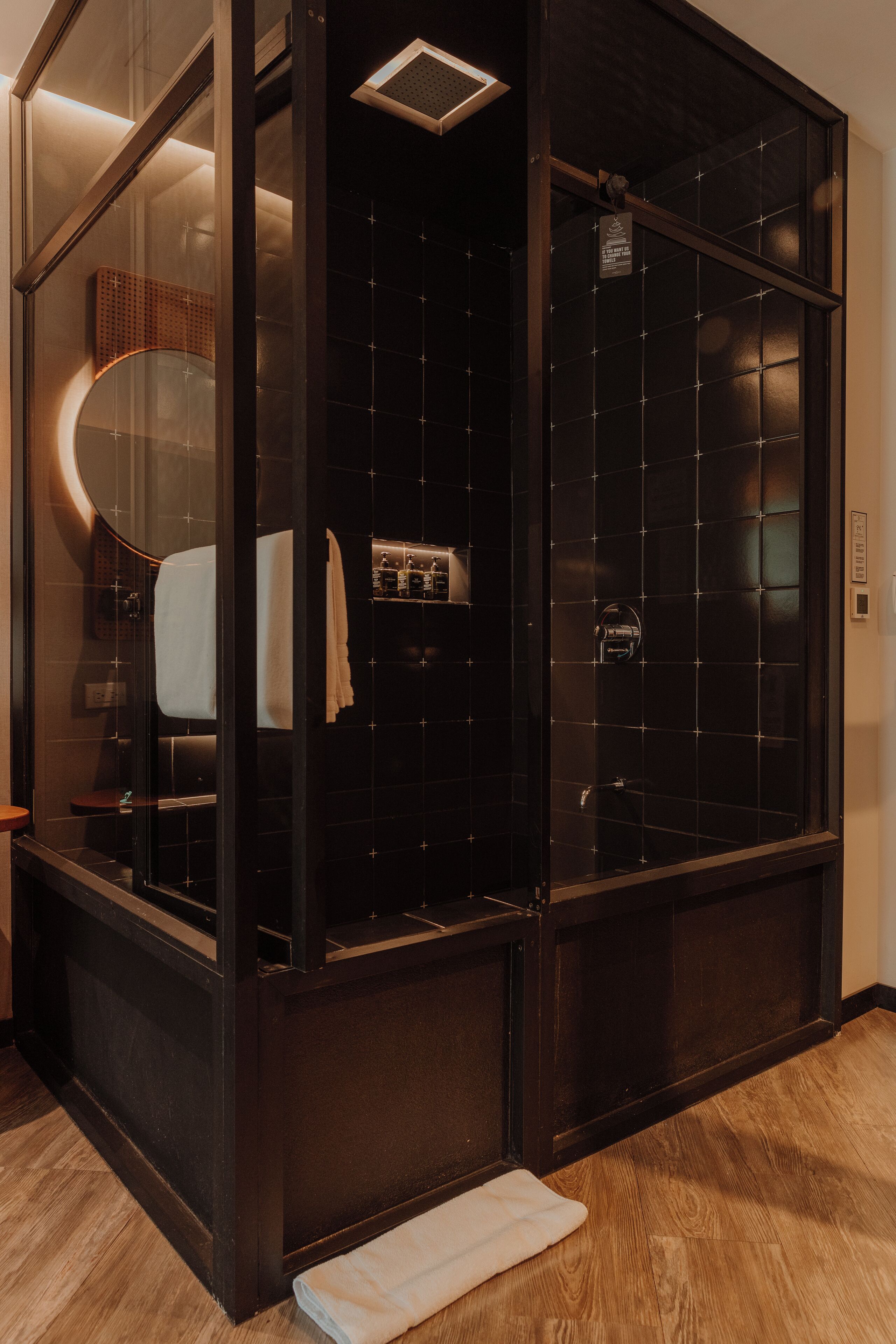 free toiletries, hair dryer, towels