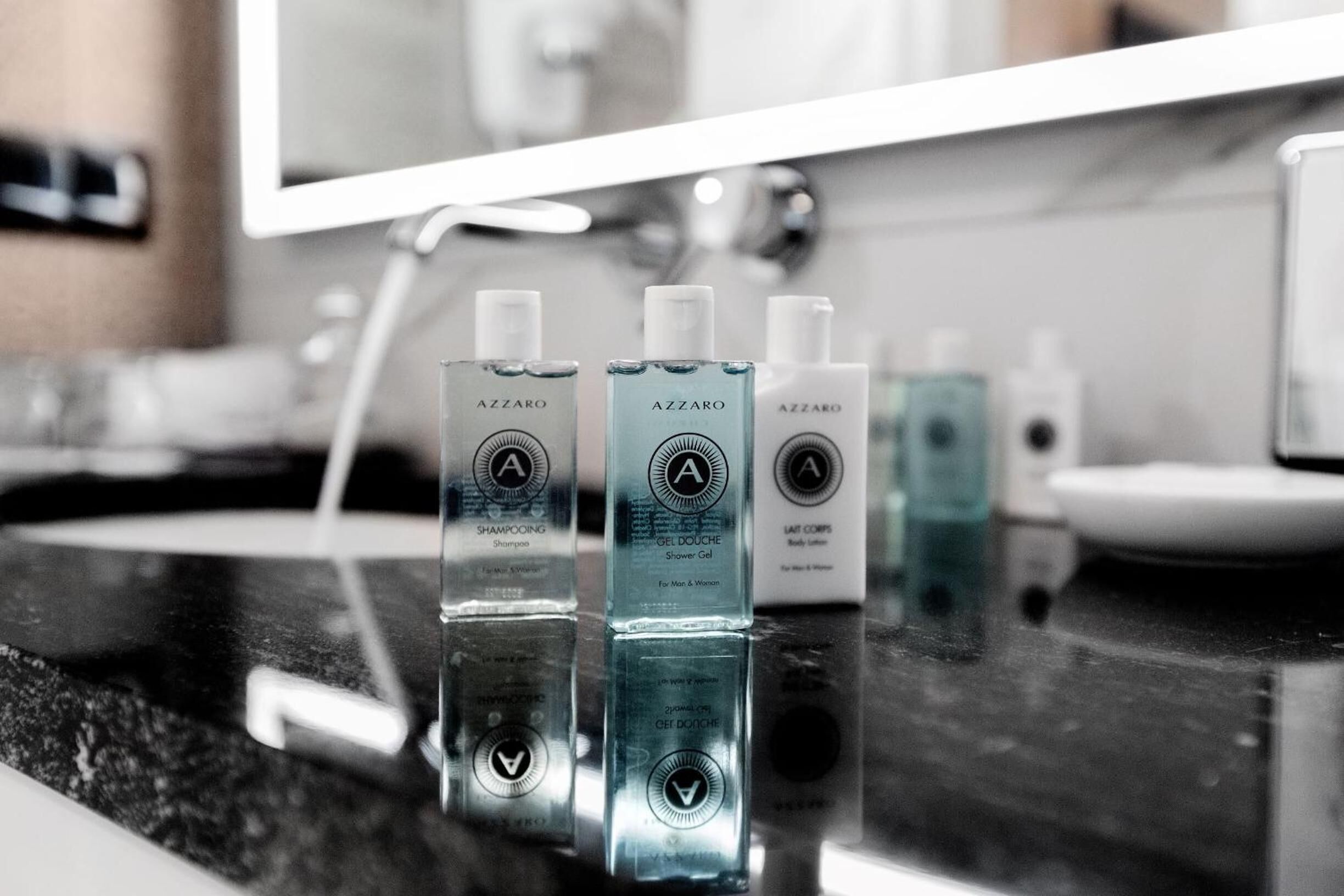 shower, hydromassage showerhead, hair dryer, bathrobes