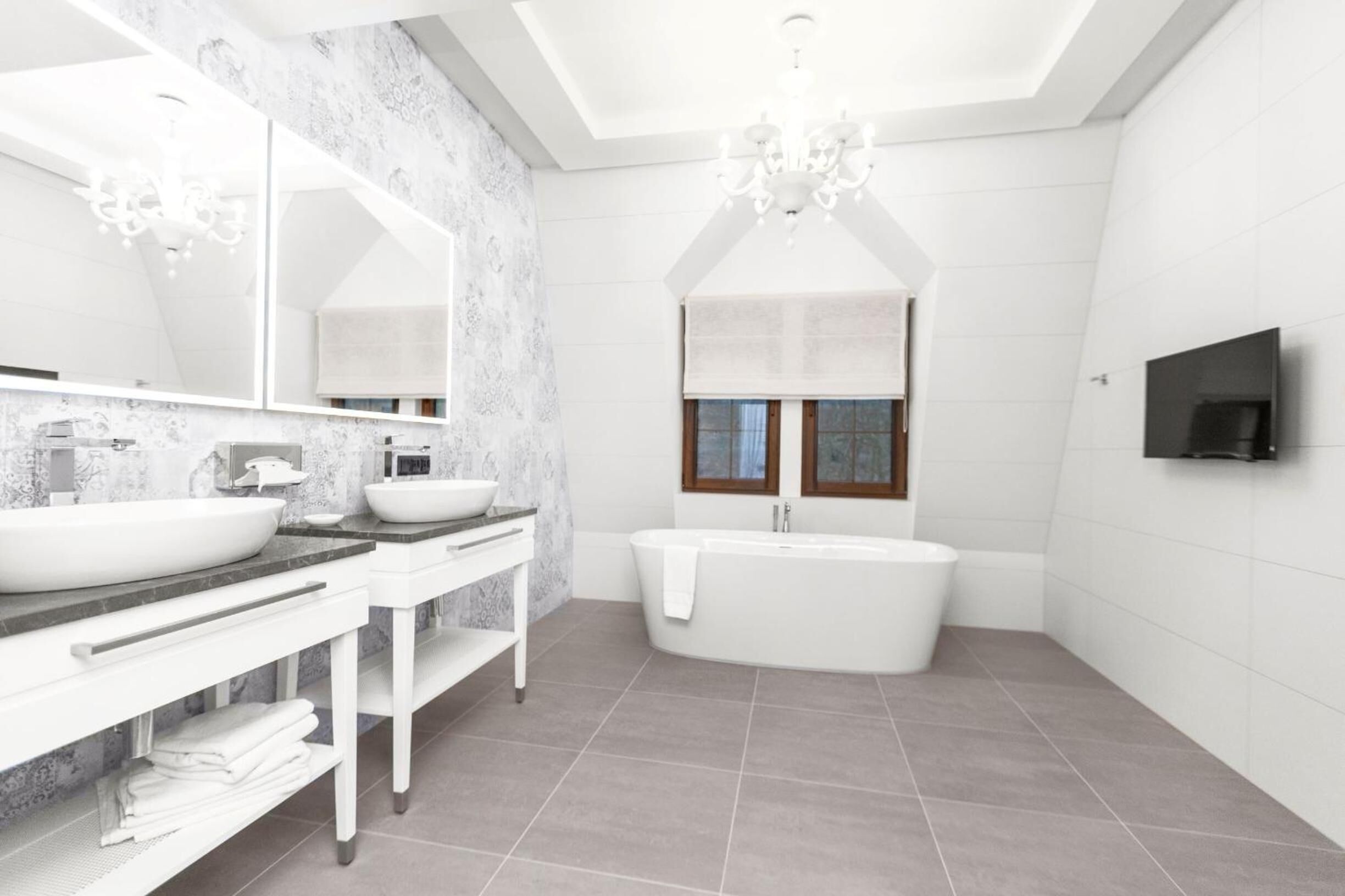 shower, hydromassage showerhead, hair dryer, bathrobes