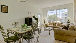 City 2 Bedroom Villa with Pool Access | Living room | Flat-screen TV - Kingston Condo at Windsor Palms Resort (Kissimmee)