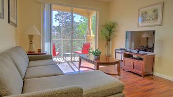 Classic 2 Bedroom Villa with Pool Access | Living area | TV, DVD player