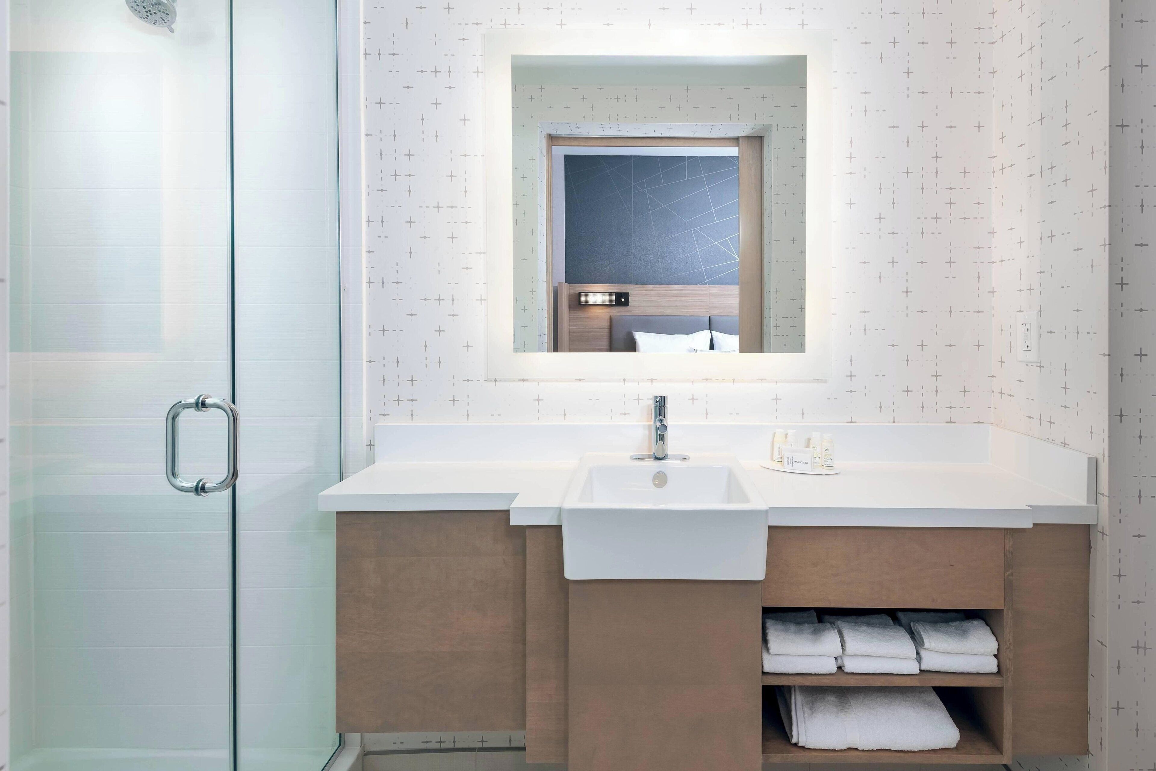 free toiletries, hair dryer, towels