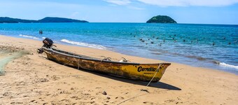 Boutique designer bachelor on the beach with plunge pool.