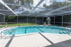 Outdoor pool, a heated pool