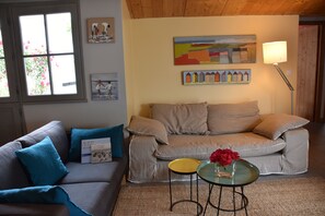 Televisie, een dvd-speler, boeken en een muziekbibliotheek