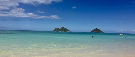Beach nearby, sun-loungers, beach towels