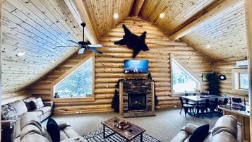 TV, fireplace, DVD player