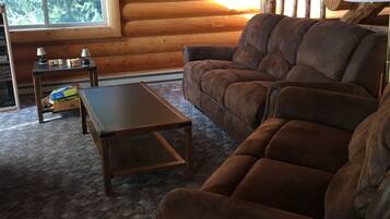 Smart TV, fireplace, video games, DVD player