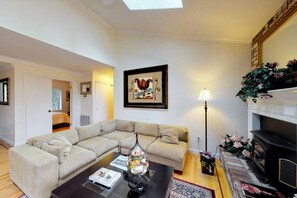TV, fireplace, table football, ping pong