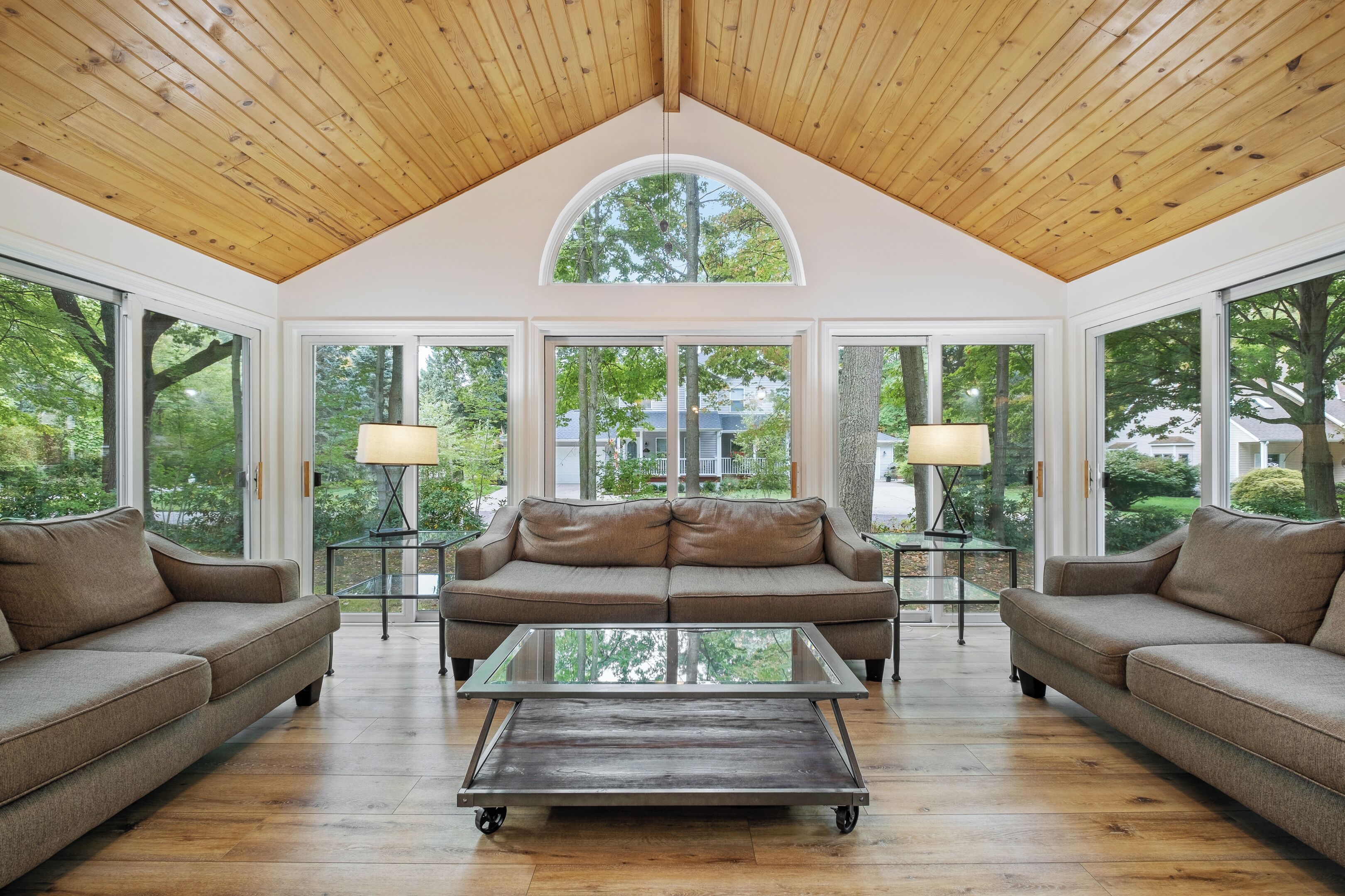 Step into the living room - bright, large windows for special family time 