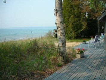 Beach view from deck - walk out and go for a swim!