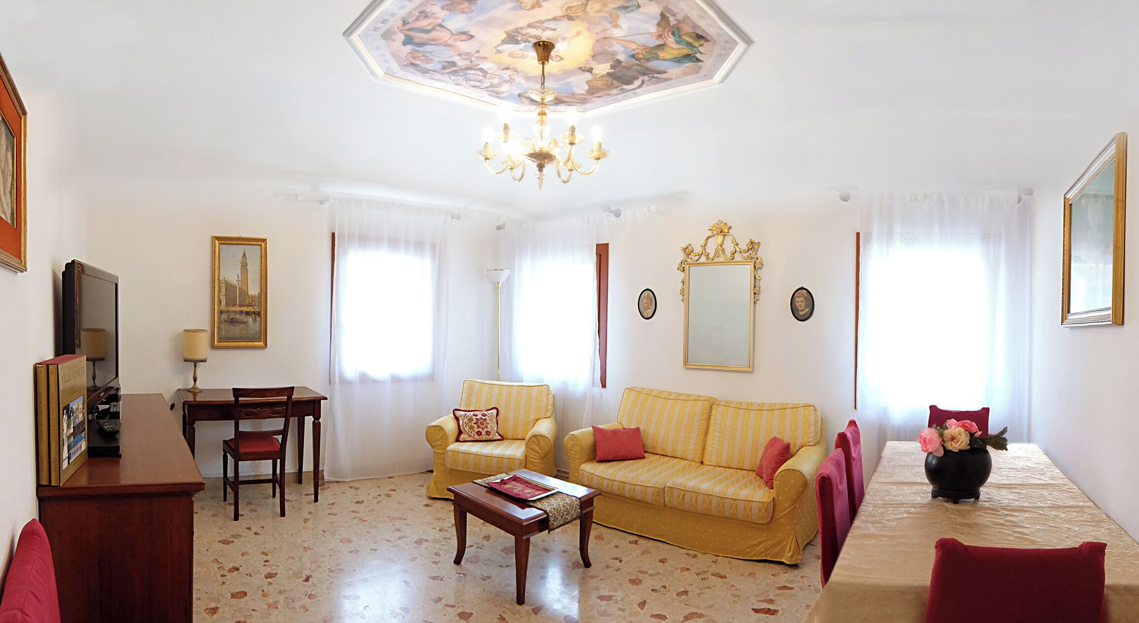 Fernseher, DVD-Player, Bücher, Videothek