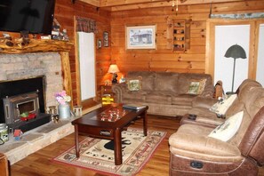 Smart TV, fireplace, video games, DVD player