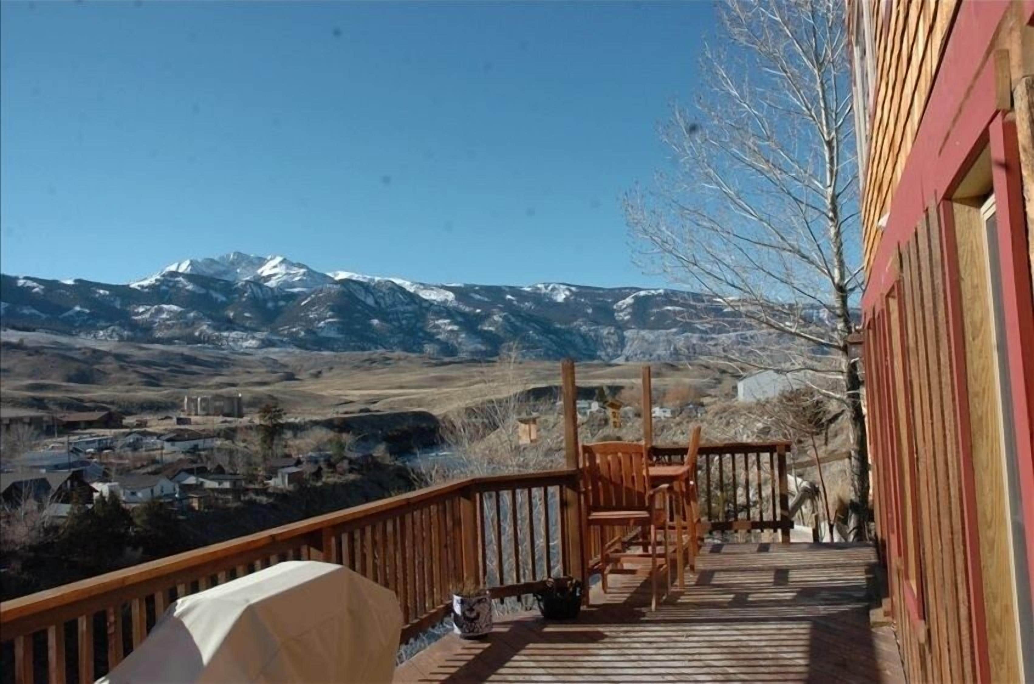 View off Deck.  Electric Peak is the 2nd highest in Yellowstone