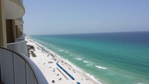 On the beach, sun loungers, beach towels - Unique, Elegant And Beautiful 17th Floor Condo At Emerald Isle (Panama City Beach)