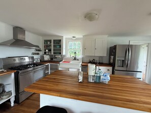 Fridge, microwave, oven, stovetop - Maine Historic Oceanfront property - Near Camden - Family Friendly (Lincolnville)