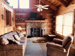 TV, fireplace, DVD player