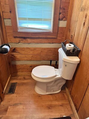 Hair dryer, towels, toilet paper