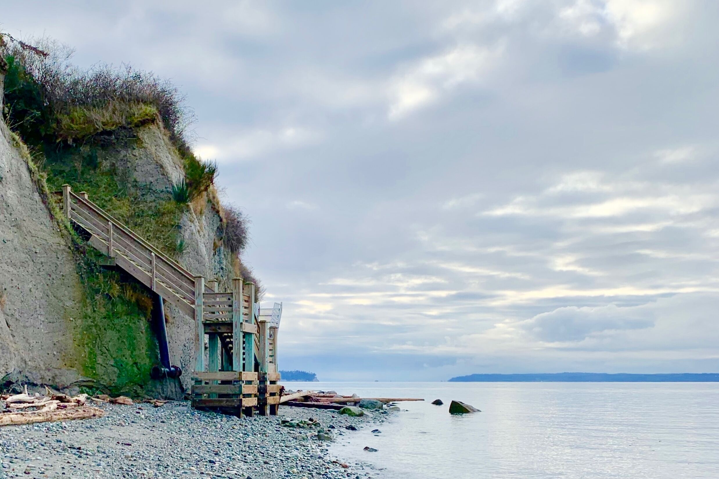 On the beach, sun-loungers, beach towels