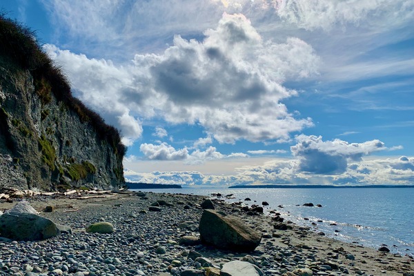On the beach, sun loungers, beach towels