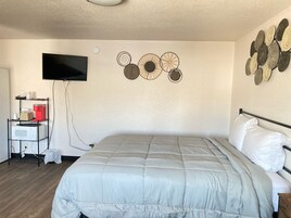 Blackout drapes, soundproofing, iron/ironing board (on request)