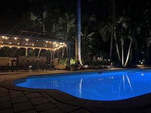 Piscine extérieure, piscine chauffée