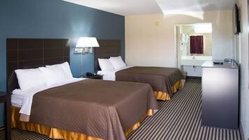 Double Room, 2 Queen Beds, Non Smoking | Free WiFi, bed sheets