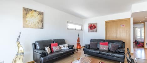 Televisie, een dvd-speler, boeken en een filmbibliotheek