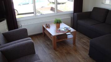 TV, DVD player, books, stereo