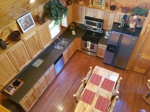 Fridge, microwave, dishwasher, coffee/tea maker