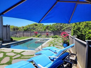 Outdoor pool, a heated pool - Tom Nevers Bluff, Pool/Spa/AC, Views, 1/2 Block to Ocean, 2-MBRs, Jeep, No Pets (Nantucket)