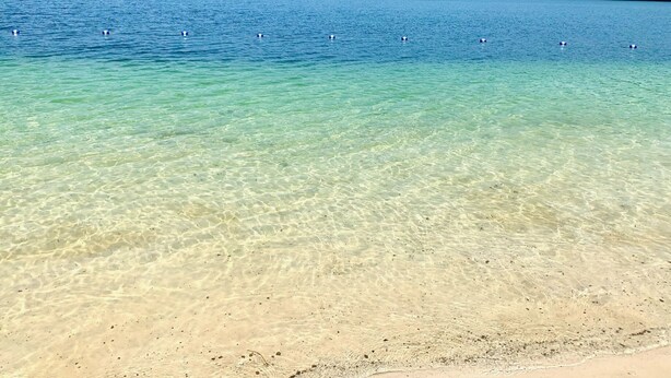 A clear lake with a sandy beach and a forested shoreline. - Treasure Lake Vacation Rental (Sleeps 16!) (Du Boise)