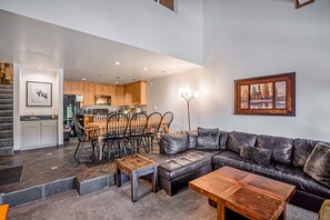 Smart TV, fireplace, video library
