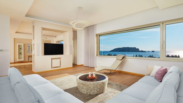 Basic Apartment, 3 Bedrooms, Sea View | Living area | LCD TV - Budva Bay VIew Luxury Apartments (Budva)