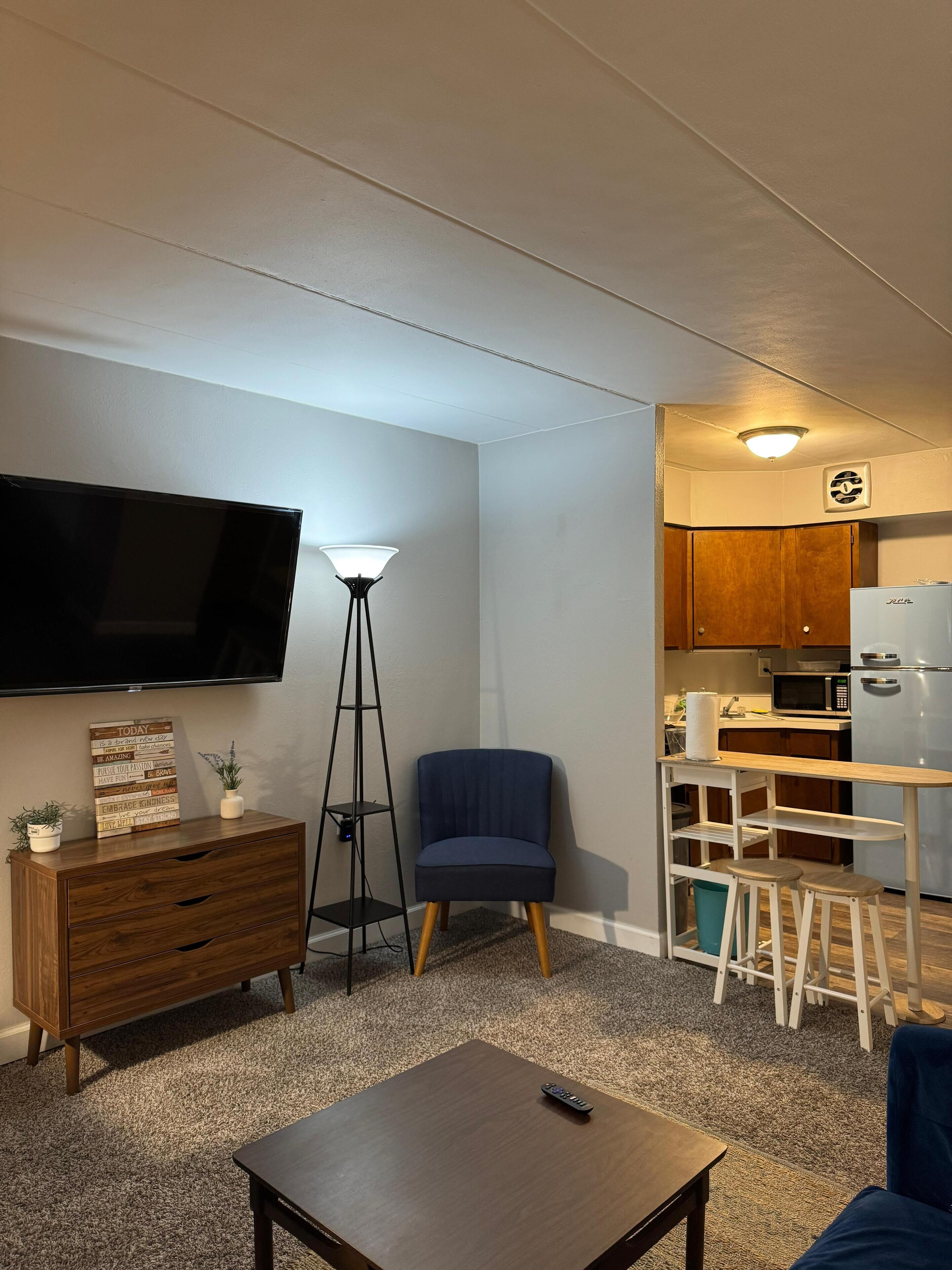 Signature Apartment, 1 Double Bed | Living area | 55-inch Smart TV with digital channels, TV, Netflix