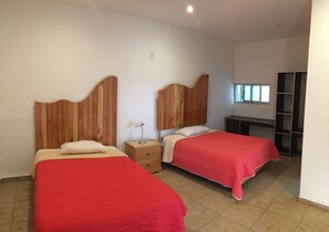 Family Double Room, 2 Queen Beds, Accessible, Garden View | 1 bedroom, iron/ironing board, free WiFi, bed sheets - Bungalows La Ceiba (Jiutepec)