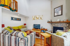 TV, fireplace, DVD player